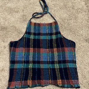 Plaid halter top